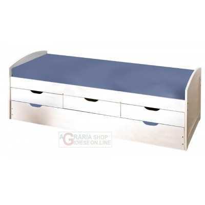BED WITH DRAWERS, CONTAINER AND SECOND LOWER BED WITH