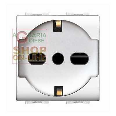 LIFE ART. 4050WH PRESA BIPASSO CON SCHUKO BIANCA 