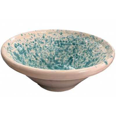 LIMBA GREEN AND WHITE GLAZED CERAMIC MEDIUM CM. 40x19h.