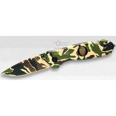 LINDER FOLDING KNIFE BLOCKING BLADE ALUMINUM HANDLE MIMETIC CM.