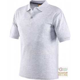 POLO SHIRT 100% CARDED COTTON COLOR LIGHT GRAY SIZE S XXL