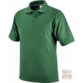 POLO SHIRT 100% CARDED COTTON GREEN COLOR TG S XXL