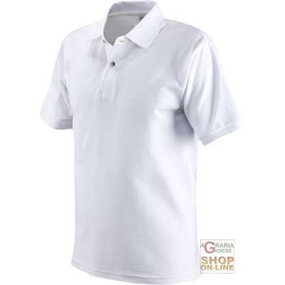 POLO SHIRT 100% COMBED COTTON GR 190 CA COLOR WHITE TG S XXL