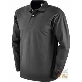 POLO SHIRT LONG SLEEVE 100% COMBED COTTON GR 190 CA COLOR BLACK