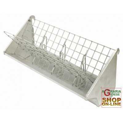 MANGIATOIA ZINCATA PORTA FIENO E PELLET PER CONIGLI 