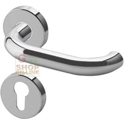 L151 SATIN STAINLESS STEEL HANDLE WITH ROUND ROSETTE AND NOZZLES