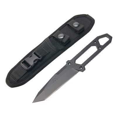 MANTIS KNIVES COLTELLO A LAMA FISSA IN ACCIAIO ANODIZZATO NERO