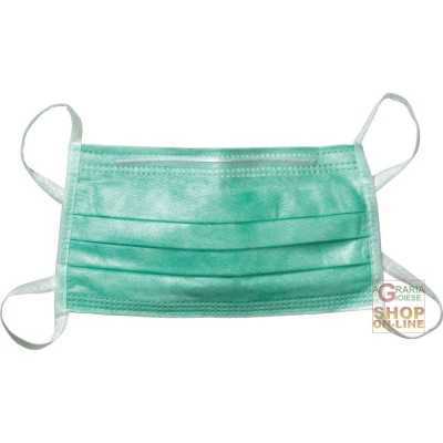 DUST MASK WITH ELASTICS CONF 50 PIECES GREEN COLOR