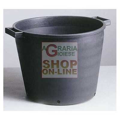 BLACK TUB FOR PLANTS WITH HOLES 55X41 LT. 65 LOW