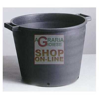 MASTELLO NERO PER PIANTE CON FORI 55X41 LT. 65 BASSO 