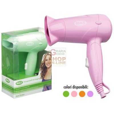 MAX ASCIUGACAPELLI TRAVEL 1000 W COLOR 
