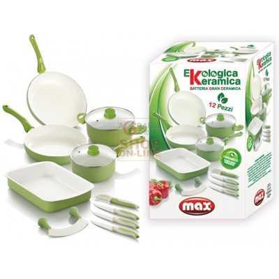 MAX BATTERIA 12PZ CERAMICA +COLTELLI/MEZZAL 