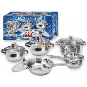 MAX BATTERIA PENTOLE INOX 10 PEZZI 