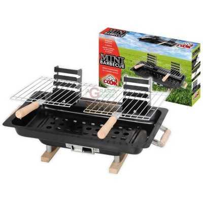 MAX BBQ PORTATILE CON 2 GRIGLIE 43X25X45CM 