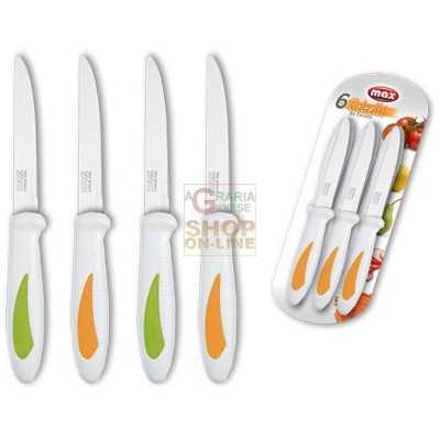 MAX TABLE KNIVES 6 PCS -DUAL COLOR