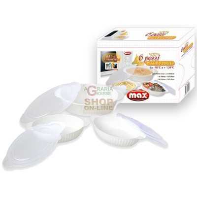 MAX MICROWAVE CONTAINERS SET 6 PCS OVAL