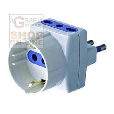 TRIPLE 10A ADAPTER WITH SCHUKO