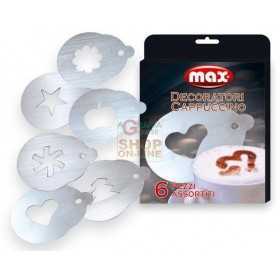 MAX STAINLESS STEEL CAPPUCCINO DECORATORS 6 PIECES