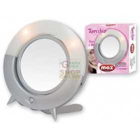 MAX DOUBLE MIRROR WITH LIGHT C / BASE H.24CM