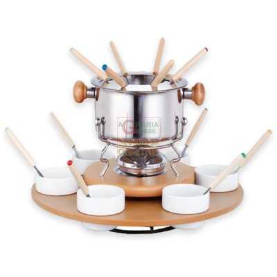 MAX FONDUE 22 PCS WOOD BASE