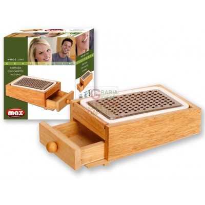 MAX GRATTUGIA CON CASSETTO LEGNO 23X12X7 