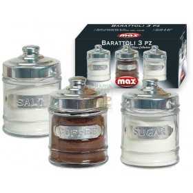 MAX MINI JARS THREE PIECES SUGAR SALT COFFEE