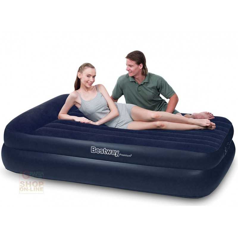 BESTWAY DOUBLE FLOCKED AUTO INFLATABLE MATTRESS BED 203X163X48 CM M