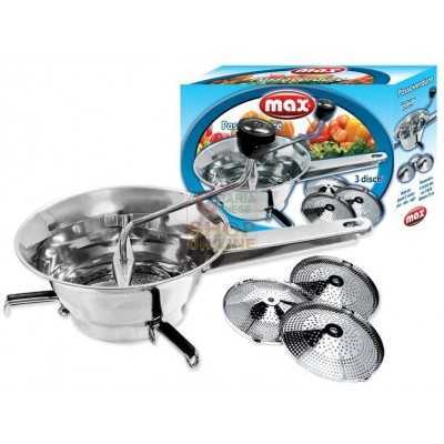 MAX STAINLESS STEEL GRINDER WITH 3 DISCS DIAMETER CM. 24