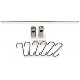 MAX RAIL 60CM + 6 HOOKS AND FIXING PINS