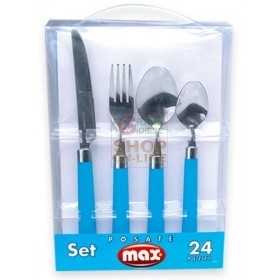 MAX SET 24 CUTLERY 4 ASSORTED COLORS