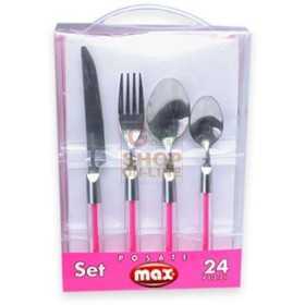 MAX SET 24 CUTLERY AND ASSORTED COLORS TRASP.