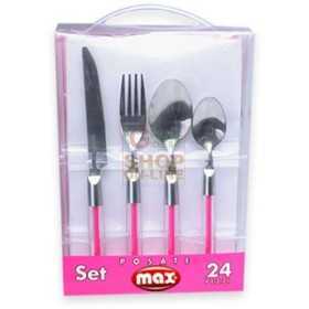 MAX SET 24 CUTLERY AND ASSORTED COLORS TRASP.