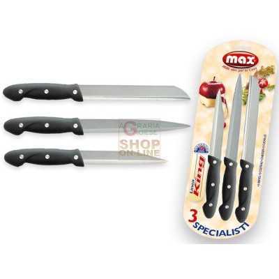 MAX SET 3 COLTELLI CUCINA KING 