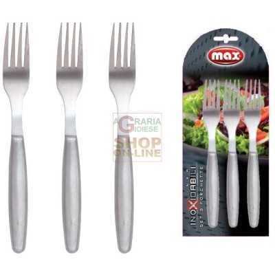 MAX SET 3 FORCHETTE LINEA INOXIDABILI 