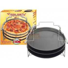 MAX SET 3 PIZZA TRAYS DIA.29CM C / SUPPORT
