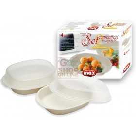 MAX SET 4PCS CONTAINERS + MICROWAVE LIDS
