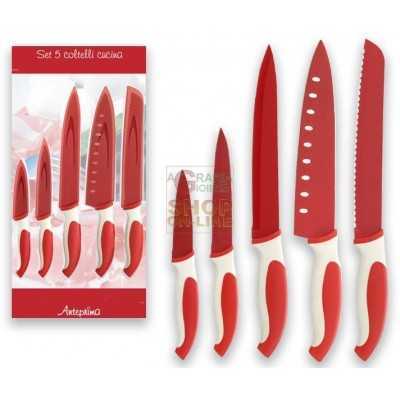 MAX SET 5 KITCHEN KNIVES WITH CASE