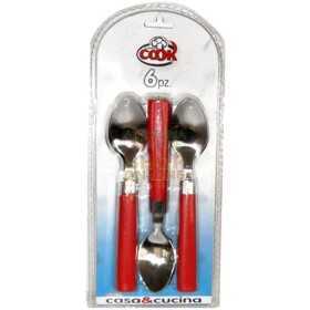 MAX SET 6 SPOONS M / COLOR RED / WHITE