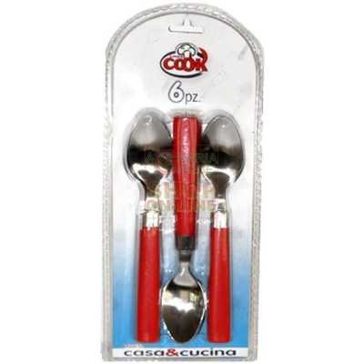 MAX SET 6 SPOONS M / COLOR RED / WHITE