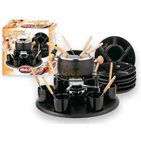 MAX SET FONDUE 6 PIATTI NERI ALLEGRA 30 PZ 