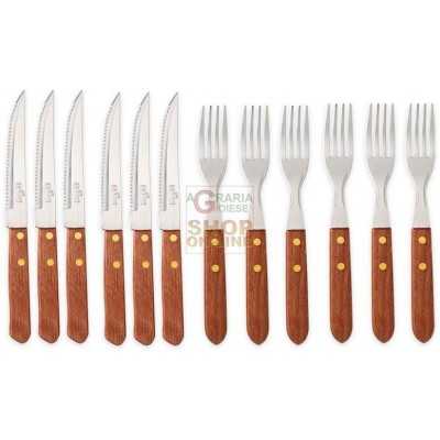 MAX SET GRAN GRILL 6 COLT + 6 FORKS M / WOOD