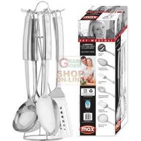 MAX SET MESTOLI 6PZ C/APPENDINO INOX 