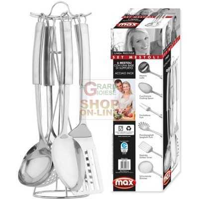 MAX SET MESTOLI 6PZ C/APPENDINO INOX 