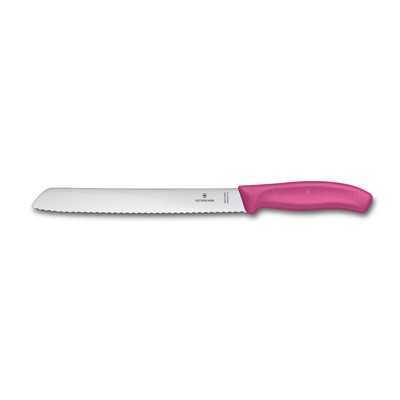 VICTORINOX KITCHEN KNIFE FOR BREAD FIBROX PINK HANDLE