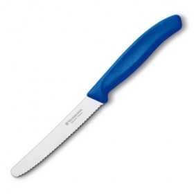 VICTORINOX CORRUGATED TABLE KNIFE BLUE HANDLE 6.7332