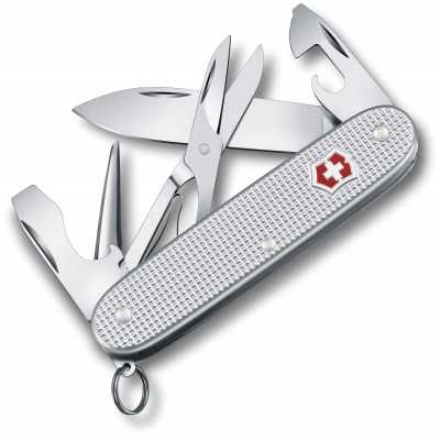 VICTORINOX MULTIPURPOSE PIONEER X IN ALOX STRIPED SILVER