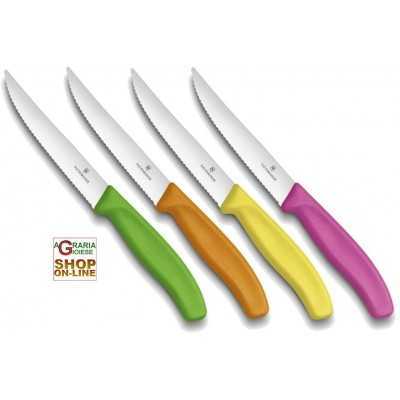 VICTORINOX SET OF 4 PIZZA KNIVES ORANGE PINK GREEN YELLOW