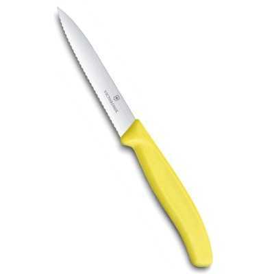 VICTORINOX SPELUCCHINO WAVY BLADE STAINLESS STEEL YELLOW HANDLE