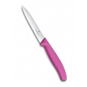 VICTORINOX SPELUCCHINO WAVY BLADE STAINLESS STEEL PINK HANDLE