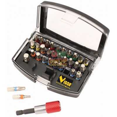 VIGOR INSERTI PER AVVITATORI SET 32 PZ MISTI 